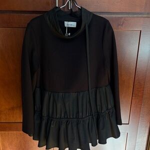Black Ruffled Women's Top